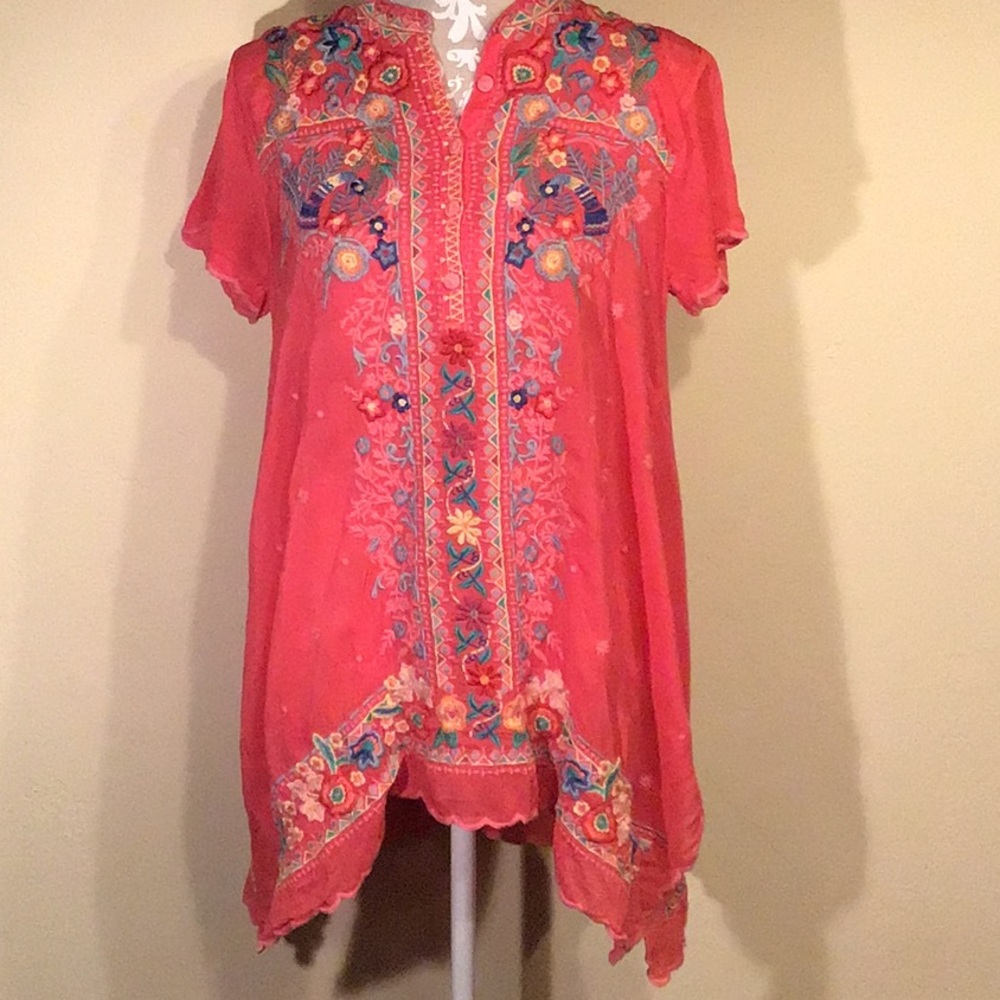 Coral Johnny Was tunic